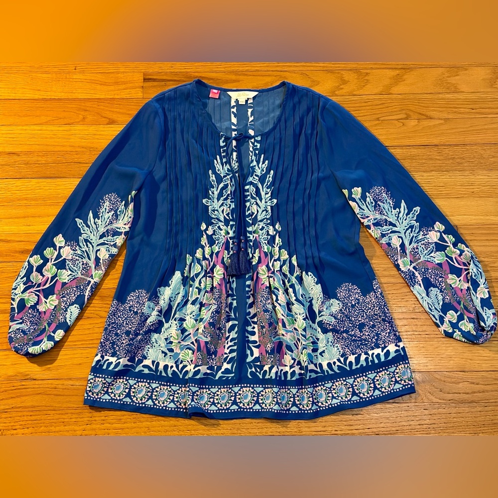 Lilly Pulitzer SMALL Marilina Tunic in the "Barton Blue Seacret Escape" NWOT